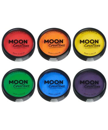 Moon Creations Moon Creations Pro Face & Body Paint Cake Pots - Gay Pride LGBTQ Bisexual Colors - Professional Water-Based Makeup for Adults and Children - 36g