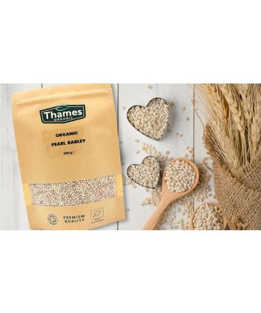 Thames Organic 100% Pure Pearl Barley Grain - 1kg Pack - Raw Vegan GMO Free High Fibre High Protein Certified Organic - Buy Online on GoSupps.com