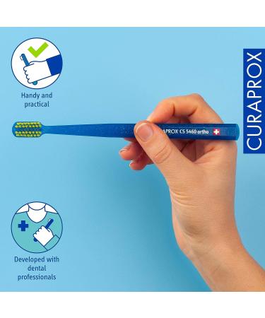 Curaprox CS 5460 Ultra-Soft Orthodontic Toothbrush for Braces | Ultra-Fine Filaments, Compact & Slightly Angled Head - Buy Online on GoSupps.com