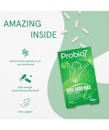 Probio7 Boulardii Max - Saccharomyces Boulardii 10 Billion CFU - 40 Capsules - Digestive Health & Immunity Support - Buy Online on GoSupps.com