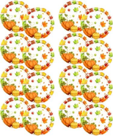 Thanksgiving Plates Cups and Napkins | Thanksgiving Plates and Napkins Supplies | Maple Leaves Pumpkin Autumn Thanksgiving Harvest Decoration Harvest Tableware Set for Fall The 9 Inch Tray - Buy Online on GoSupps.com