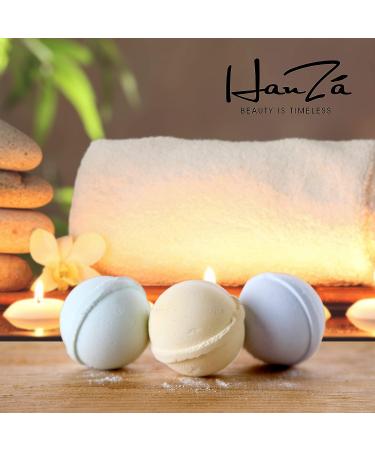 HanZ Bath Bombs Gift Set - Ultra Lush Spa Fizzies for Women, Mom, Girls, and Teens - Ideal Gift Ideas for Her - Add to Bath Bubbles and Beads (2 oz, Light Colors) - Buy Online on GoSupps.com