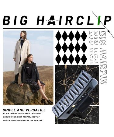 Shop Kavya 8-Piece Large Hair Clips | Slip-Resistant Hair Accessories for Women & Girls - Stylish White Black Transparent & Leopard Designs (10.5cm) - Buy Online on GoSupps.com