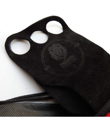 Unbroken Sports Wear Gymnastics Grips - Black Suede Leather + Neoprene Wrist Support, Red Medium - Buy Online on GoSupps.com