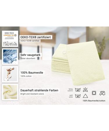 Zollner 10 Set Hotel Quality Washing Gloves - Soft & Strong Washcloths (16x21 cm) - Beige Suction Design Machine Washable up to 60 C - Buy Online on GoSupps.com