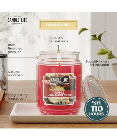 Candle-LITE Apple Cinnamon Crisp Scented Candle - 18 oz Aromatherapy 110 Hours Burn Time Red - Shop Internationally - Buy Online on GoSupps.com