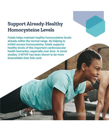 High Potency Optimized Folate 8500 mcg - L-Methylfolate Supplement for Brain & Heart Health | Gluten-Free, Non-GMO, Vegetarian | Life Extension - Buy Online on GoSupps.com