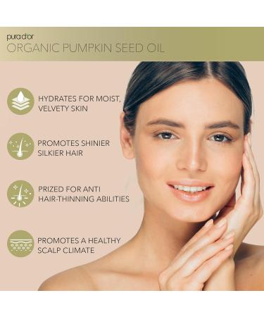 PURA D OR Organic Pumpkin Seed Oil 4 Oz - 100% Pure USDA Premium Body & Hair Growth Serum - Cold Pressed Unrefined Hexane-Free Oil for Men & Women - Buy Online on GoSupps.com