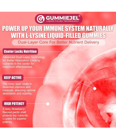 Liposomal L-Lysine Gummies 1200mg | High Absorption Immune & Skin Support | Vegan Amino Acid Supplement for Adults & Kids | Lips & Oral, Bone & Collagen Health | Non-GMO, Sugar-Free, 60 Gummies - Buy Online on GoSupps.com