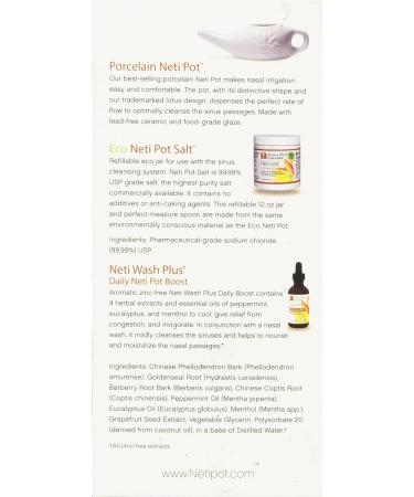 Himalayan Chandra Neti Pot Sinus Cleansing System Starter Kit - 3 Piece Set - Buy Online on GoSupps.com