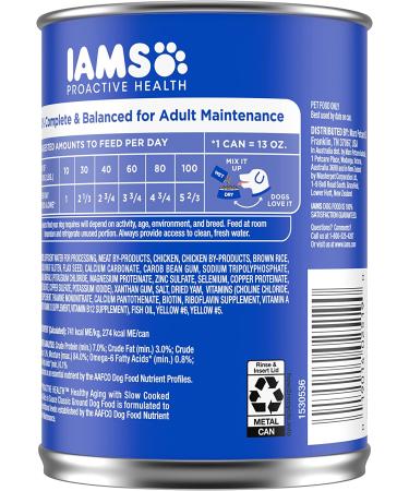 IAMS Proactive Health Wet Dog Food 12 Count 13 oz Cans Senior Chicken & Rice - Pack of 12 - Buy Online on GoSupps.com
