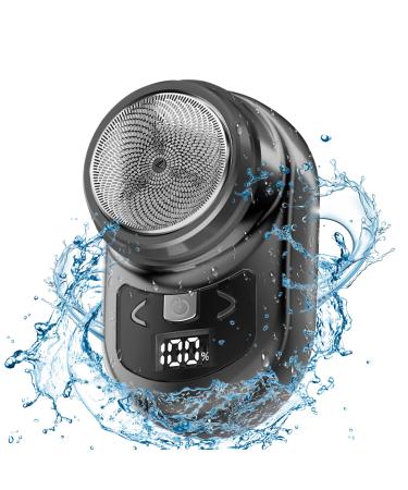 Electric Shaver Cordless ULSTAR Mini Portable Electric Razor Wet & Dry Shaving LED Display USB Rechargeable Shaver Waterproof IPX7 Electric Shaver Pocket Size Travel Shaver for Men Home Car Office (Black)