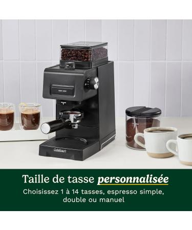 Cuisinart Moulin caf conique pour espresso et caf | 35 R glages | Tr mie Grains de 225 g avec Couvercle Joint en Silicone | Compatible Porte-Filtre | Inclus : Cuill re & Brosse de Nettoyage Noir - Buy Online on GoSupps.com