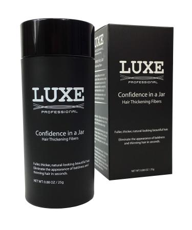 LUXE Hair Thickening Fibers - CONFIDENCE IN A JAR  2 Months+ Supply!  Hypoallergenic, Dermatologist Tested  Multiple Colors Available (Dark Brown)