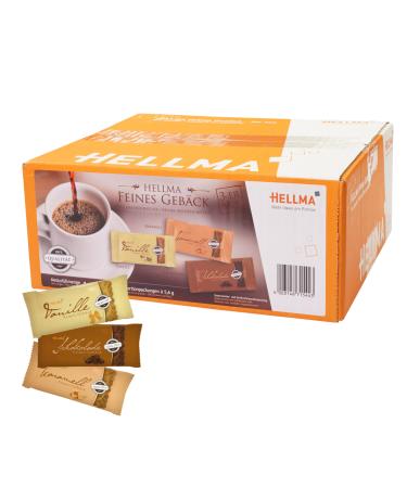 HELLMA Fine Biscuit Mix - 200 biscuits individually wrapped - 3 varieties - storage box - for hotels caf s and restaurants
