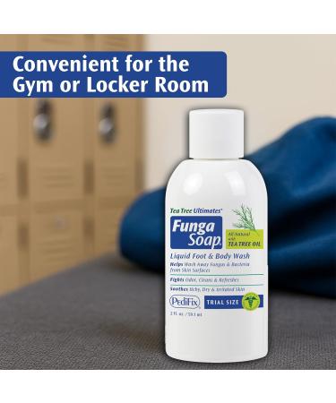 Pedifix FungaSoap Tea Tree Oil Foot & Body Wash 2 oz (Travel Size) Small Bottle for Itchy Skin, Odor & Fungus Care Perfect for On-the-Go Use Same Formula as Larger Sizes Tea Tree 2 Fl Oz (Pack of 1) - Buy Online on GoSupps.com