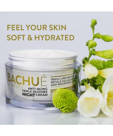 BACHU Anti-Aging Triple Restore Night Cream | Triple Lipid+Q10 Moisturizer with Ceramide & Collagen - Fragrance-Free 1.7 Fl Oz - Ideal for All Skin Types - Buy Online on GoSupps.com
