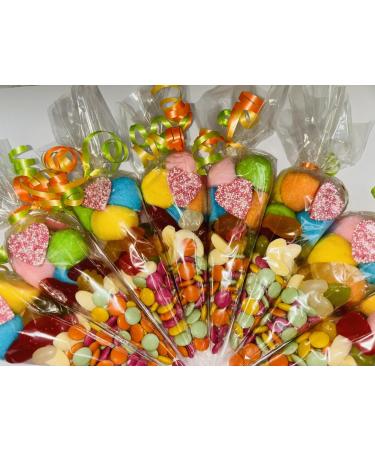 Bright Colour Sweet Candy Cones Sweets Party Bags Filled Bag Sweet Gift Cone x 12 - Buy Online on GoSupps.com