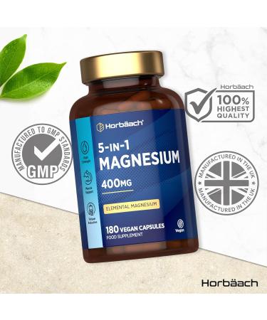 Horbaach Magnesium Complex with Glycinate bisglicinate Citrate and more 5 types of Complex 180 Vegan Capsules Horbach - Buy Online on GoSupps.com