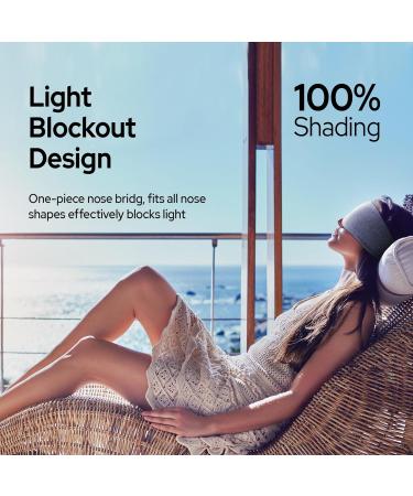 100% Handmade Cotton Sleep Mask - Adjustable Blackout Eye Mask for Side Sleepers | Soft Cooling Covers for Men & Women | Perfect for All Head Sizes - Gray - Buy Online on GoSupps.com