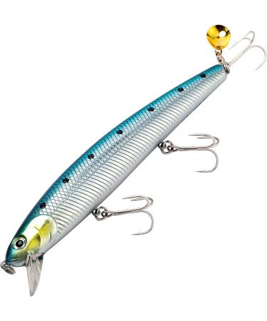 Calissa Offshore Tackle Special Jerkbait Crankbait Surf Flash Fishing Lure - 110mm & 140mm California Inshore Salt Pro Minnow Zebra MS Sardine Glow Chrome - Buy Online on GoSupps.com