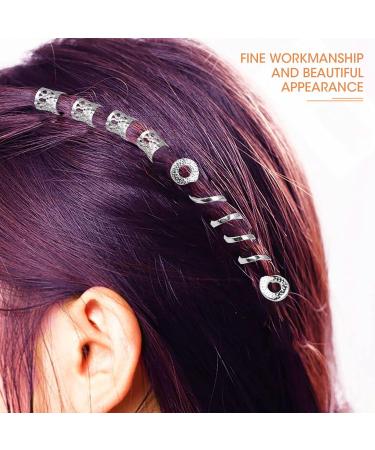 Spiral Dreadlocks Hair Beads Metal Hair Cuffs Hair Braid Rings Clip Pendants Long Hair Cuffs Braiding Decoration For Gril Women Men Hip Hop Party Music Festival (Sliver) - Buy Online on GoSupps.com