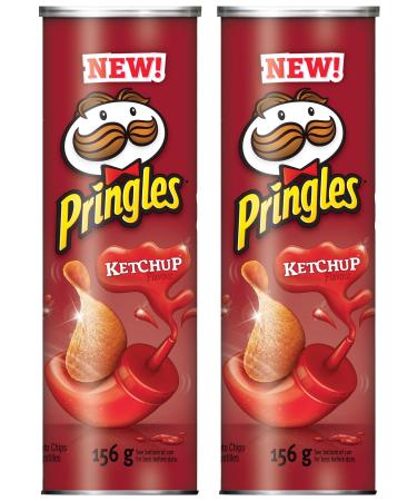 Pringles Potato Chips, Ketchup, 156 Grams/5.50oz (2 Pack)