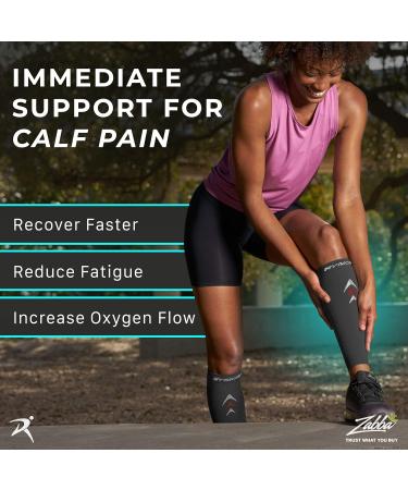 Rymora Calf Compression Sleeves for Women & Men - Grey XL (One Pair) | Leg Pain Relief, Shin Splints Support for Fitness Running - Buy Online on GoSupps.com