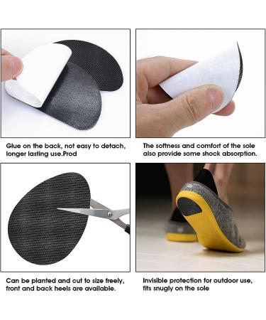 Molain Non-Slip Shoe Grips for Men and Women - 4 Pairs, Self-Adhesive Rubber Sole Protectors for High Heels, Noise Reduction, Cushion Pads - Black - Buy Online on GoSupps.com