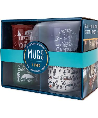 Camco Life is Better at The Campsite Coffee Mugs - 14oz Ceramic 4-Pack (53357) - Buy Online on GoSupps.com
