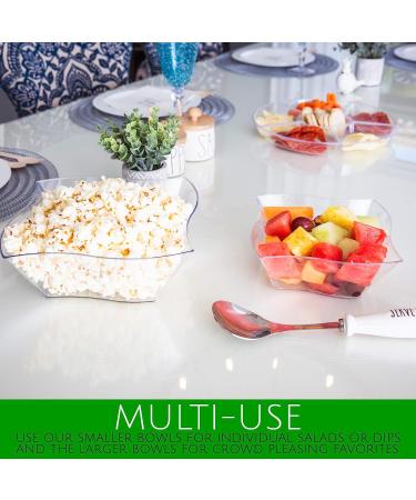 PLASTICPRO Disposable Wave Design Square Serving Bowls (4 Pack) - Heavy Duty Snack or Salad Bowls for Parties - Buy Online on GoSupps.com