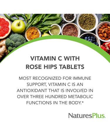 NaturesPlus Vitamin C 1000 mg with Rose Hips - 60 Sustained Release Tablets - Supports Immune Health Energy & Antioxidant Protection - Vegetarian Gluten Free - 60 Servings 1 Count (Pack of 1) - Buy Online on GoSupps.com