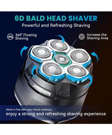 kensen 6D Head Shavers for Bald Men Magnetic Blade Replacement Head Wet and Dry Compatible with 6D Head Shavers for Magnetic Blade Head Razor Men's - Buy Online on GoSupps.com