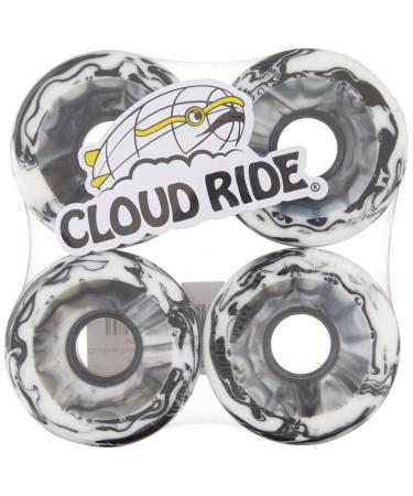 Cloud Ride! Wheels Street Cruiser 65mm 78A Urethane Longboard Wheel Set Black Marble