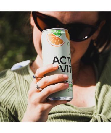 Acti-Vit Sparkling Flavoured Vitamin Water Cans - B Vitamins B5 B6 B9 B12, Vitamin C, D, Zinc, Magnesium, 0 Sugar - 12x 330ml Lemon Lime & Orange - Buy Online on GoSupps.com