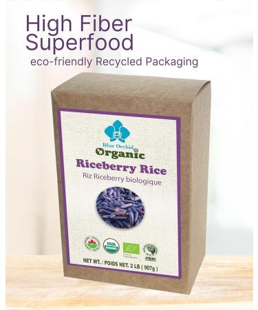 Organic Riceberry Rice - Purple Thai Black Jasmine Rice - High Fiber Superfood 900g - Buy Online on GoSupps.com