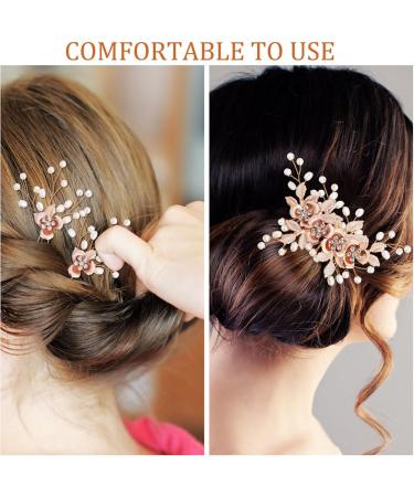 FRCOLOR Bride Wedding Hair Comb Pearl Flower Hair Piece Rhinestone Hair Accessories Hair Forks Hair Styling Hairpins for Women - Buy Online on GoSupps.com