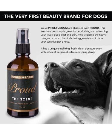 Pride and Groom Luxurious Dog Grooming Spray & Pet Deodorizer - Fresh and Clean Scent - Safe for Sensitive Noses - 4 fl oz - Buy Online on GoSupps.com