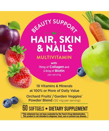 Nature's Way Alive! Hair Skin & Nails Multi-Vitamin Softgels - Strawberry 60 ct - Boost Beauty & Wellness - Buy Online on GoSupps.com