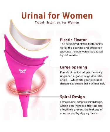 Reusable Female Urinal - Portable Silicone Pee Funnel for Women Standing Up to Pee - Waterproof Travel Urination Device for Hiking and Road Trips - Purple - Buy Online on GoSupps.com