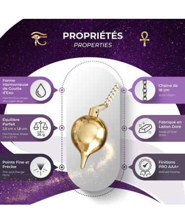 Buy Radiesthesia Pendulum Water Drop | Gold Oracle/Esoteric Pendulum 30g | International Shipping Available - Buy Online on GoSupps.com
