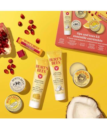 Burt's Bees Valentine's Day Gifts Ideas Tips and Toes Kit 6 Travel Size Products - Pomegranate Moisturizing Lip Balm 2 Hand Creams Foot Cream Cuticle Cream and Hand Salve Tips & Toes Set 6 Count - Buy Online on GoSupps.com