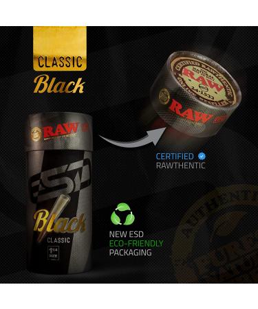 RAW Cones Classic Black 1-1/4 Size 100 Pack - Natural Pre Rolled Rolling Paper with Tips & Packing Tubes | Slow Burning & Thin | 100 Count - Buy Online on GoSupps.com