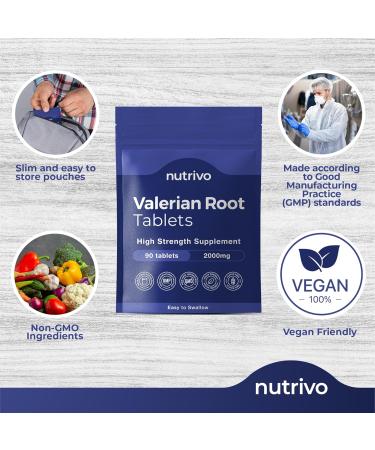 Nutrivo Valerian Root Tablets 90ct | Vegan & UK Made | Alternative to Capsules, Tincture, Drops - Buy Online on GoSupps.com