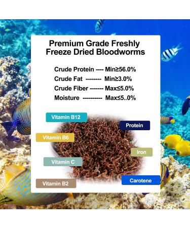Blood Worms 0.5 oz - 100% Natural Freeze Dried Aquarium Fish Food - High Protein Betta, Goldfish, Cichlid, Guppy, Discus, and Turtle Food - Buy Online on GoSupps.com