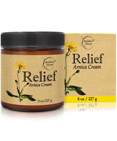 Relief Arnica Cream  Enriched with Lemongrass, Eucalyptus & Rosemary Essential Oils  All Natural Massage Lotion for Sore Muscles & Stiffness. Perfect for Massage Therapy by Brookethorne Naturals