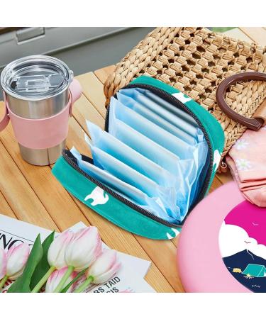 MUOOUM Menstrual Pad Bag - Cute Tooth Pattern Sanitary Napkin Organizer for Women and Girls - Multi-Colored - Buy Online on GoSupps.com