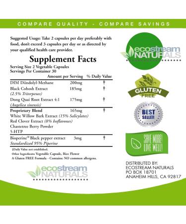 Menopause Support Supplement with 750mg Strength, DIM Diindolylmethane & BioPerine for Hormone Balance and Estrogen Regulation - Buy Online on GoSupps.com