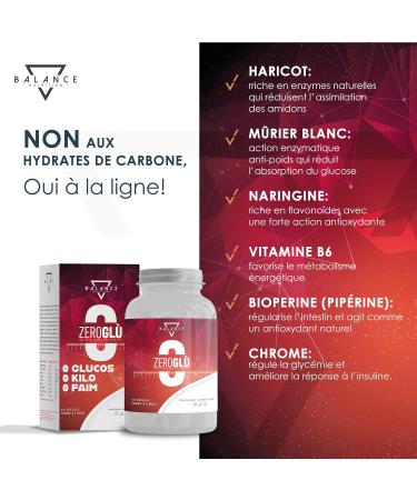 ZEROGLUR - 60 Capsules | Powerful Fat Burner | Hunger Suppressant | Weight Loss | Reduces Sugar Accumulation for Correct Weight Control with BIOPERINE Bean Extract and Piperine - Buy Online on GoSupps.com