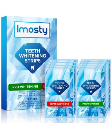 Teeth Whitening Strips , Non-Slip White Strips for Teeth Whitening , Express White Teeth Strips Remove All Manner of Stains in 30mins , 18 Pcs Teeth Whitener Strips for Sensitive Teeth by Imosty